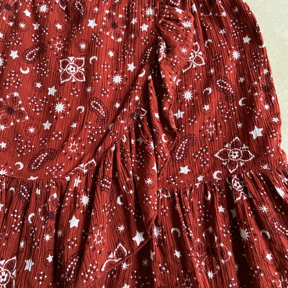 Aerie Ruffle Mini Skirt Bandana Western concert sz Small - Picture 2 of 9
